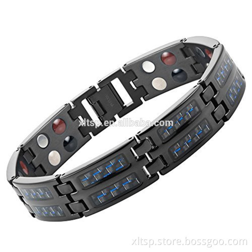 New design double carbon fiber titanium 4 in 1 bracelet